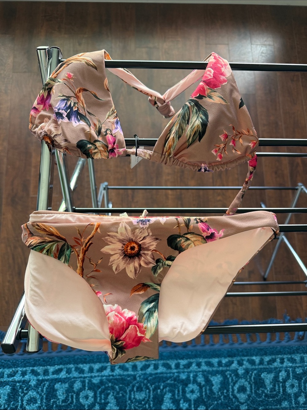 Bikini Set in Soft Mauve Floral Print - Women Swim - NWT